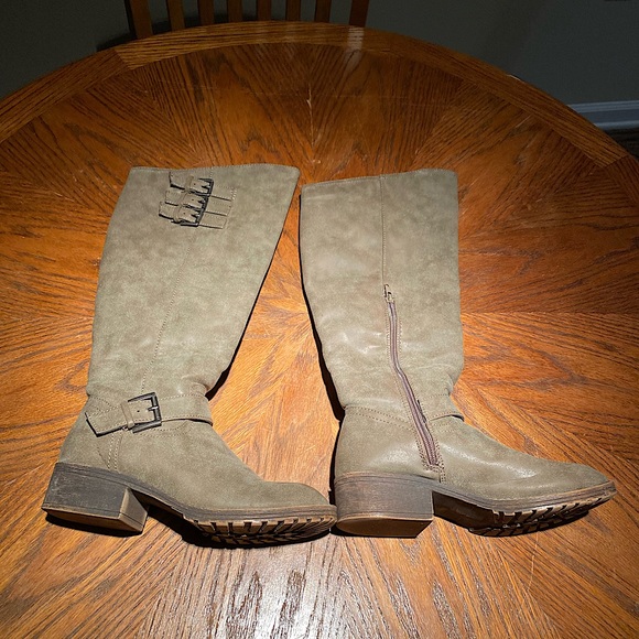 Madden Girl Shoes Sand Nude Half Zipper Knee High Madden Girl Boots